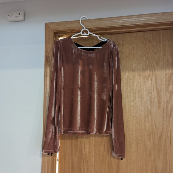 Anthropologie Open-Back Velvet Top, XL - Picture 2 of 4